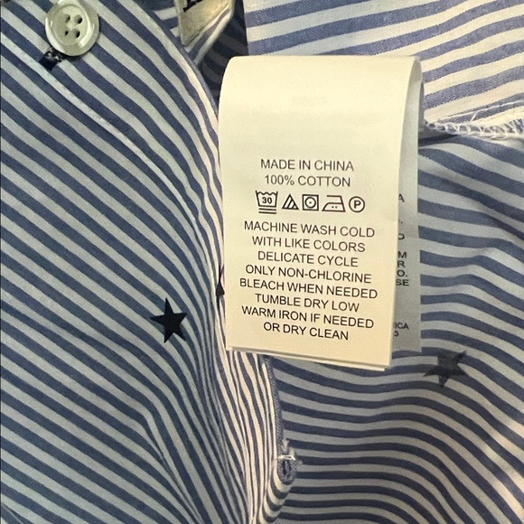 Kate Spade Stars & Stripes Poplin Shirt with Ruffle Collar & Cuffs NWOT - Picture 5 of 10
